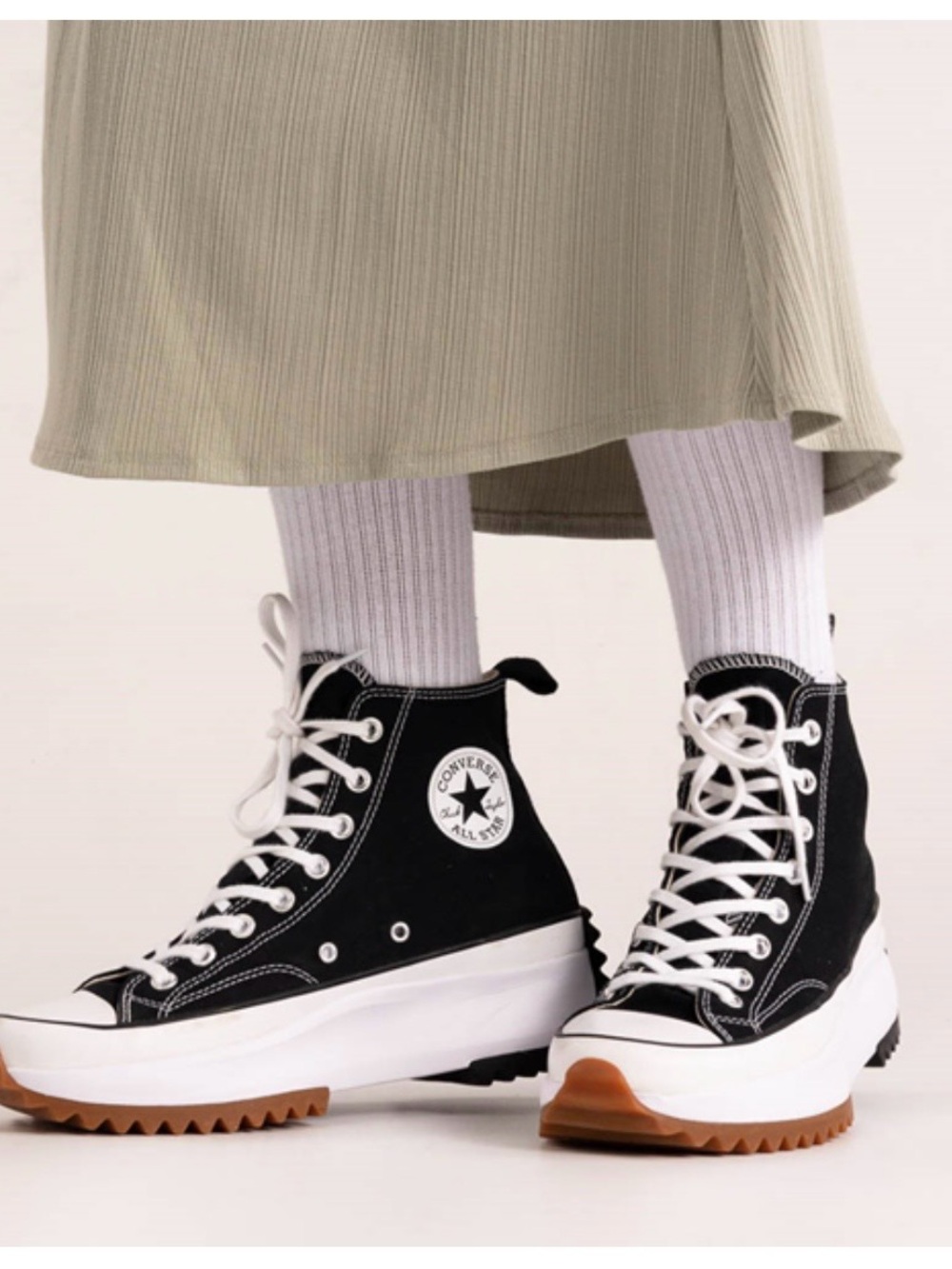 Converse Black & White High Top Platform Lace-Up Boots